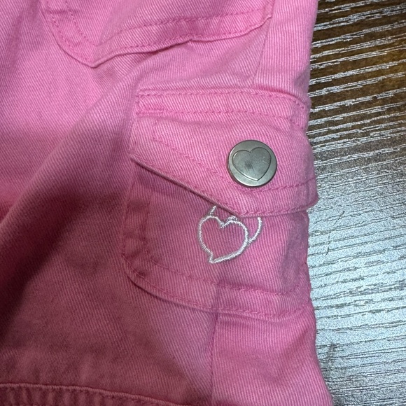 Y2K Pink Panther Pink Cargo Shorts Girls 4/5 Embroidered 2000s - Picture 6 of 11
